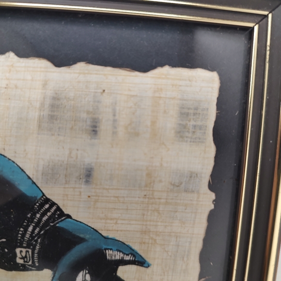 Ancient Egypt Framed Glass Papyrus Reproduction Bastet Goddess Souvenir - Picture 4 of 10